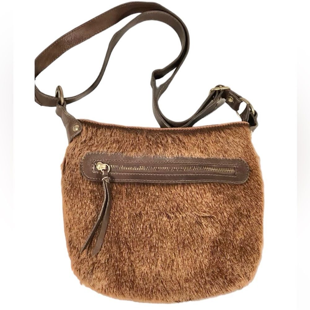 Maurizio Taiuti Genuine Cowhide Leather Crossbody Bag in Brown